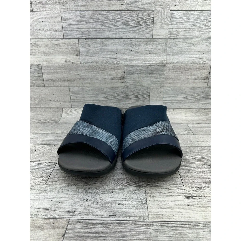 Clarks Cloudsteppers Women's Navy Blue Comfort‎ Slide Sandals Size 8 M